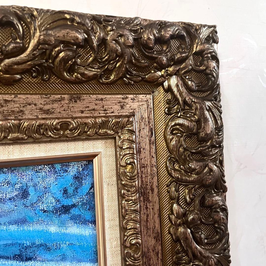 【手描きアクリル画】モネ 睡蓮の池 日本の橋　大型インテリア絵画 額装