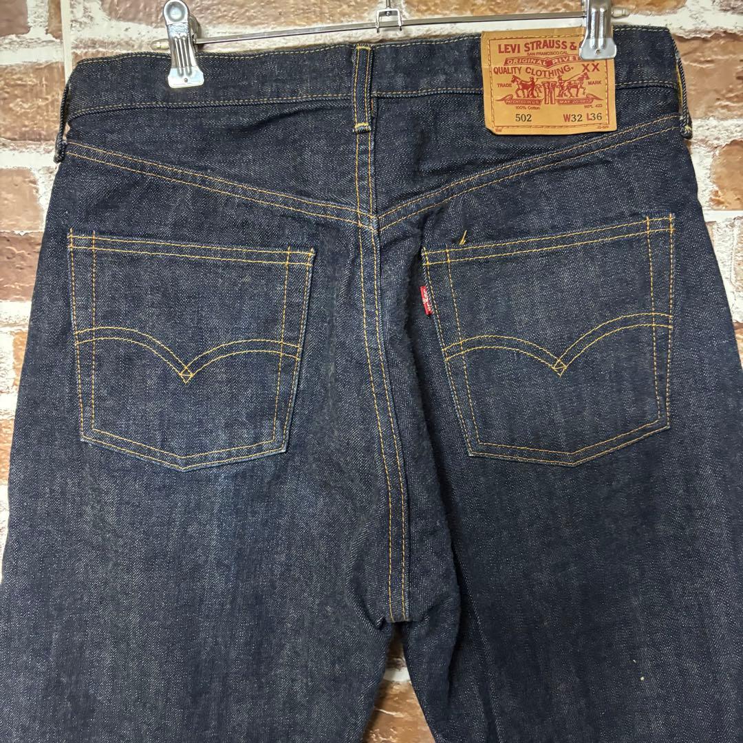 美品　Levis 502 XX W32 赤耳 BIG-E 復刻　セルビッチ　濃紺