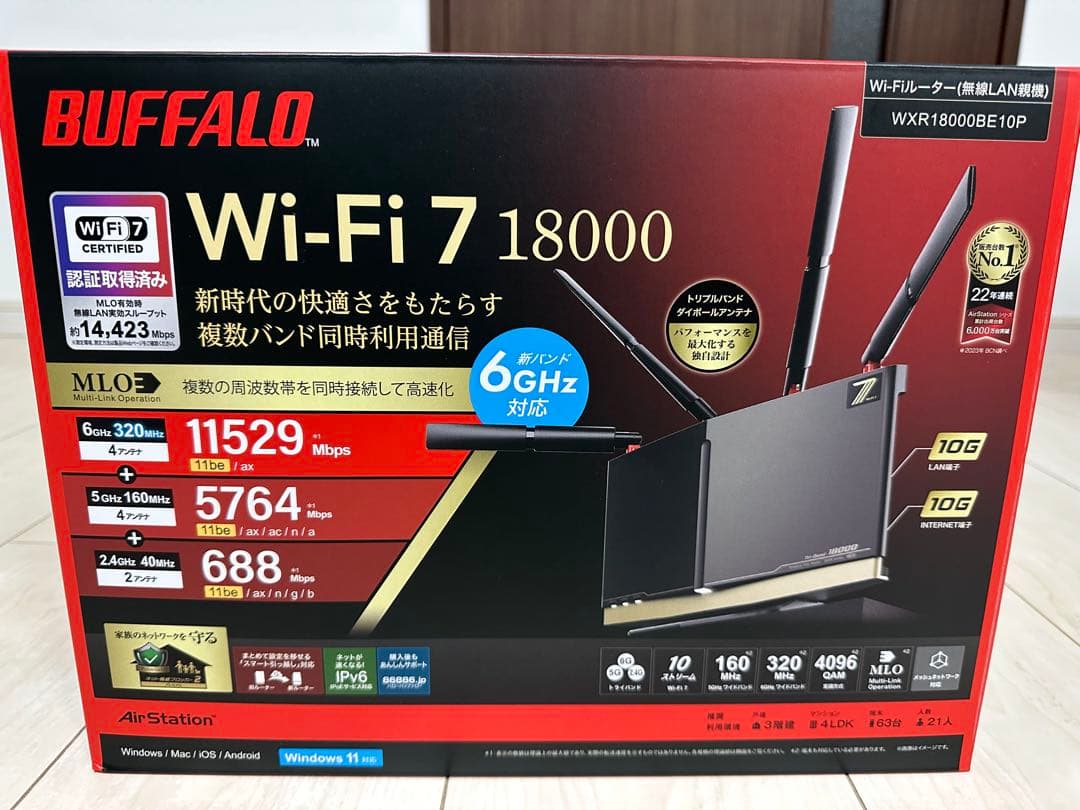 バッファロー 無線LANルーター WXR18000BE10P