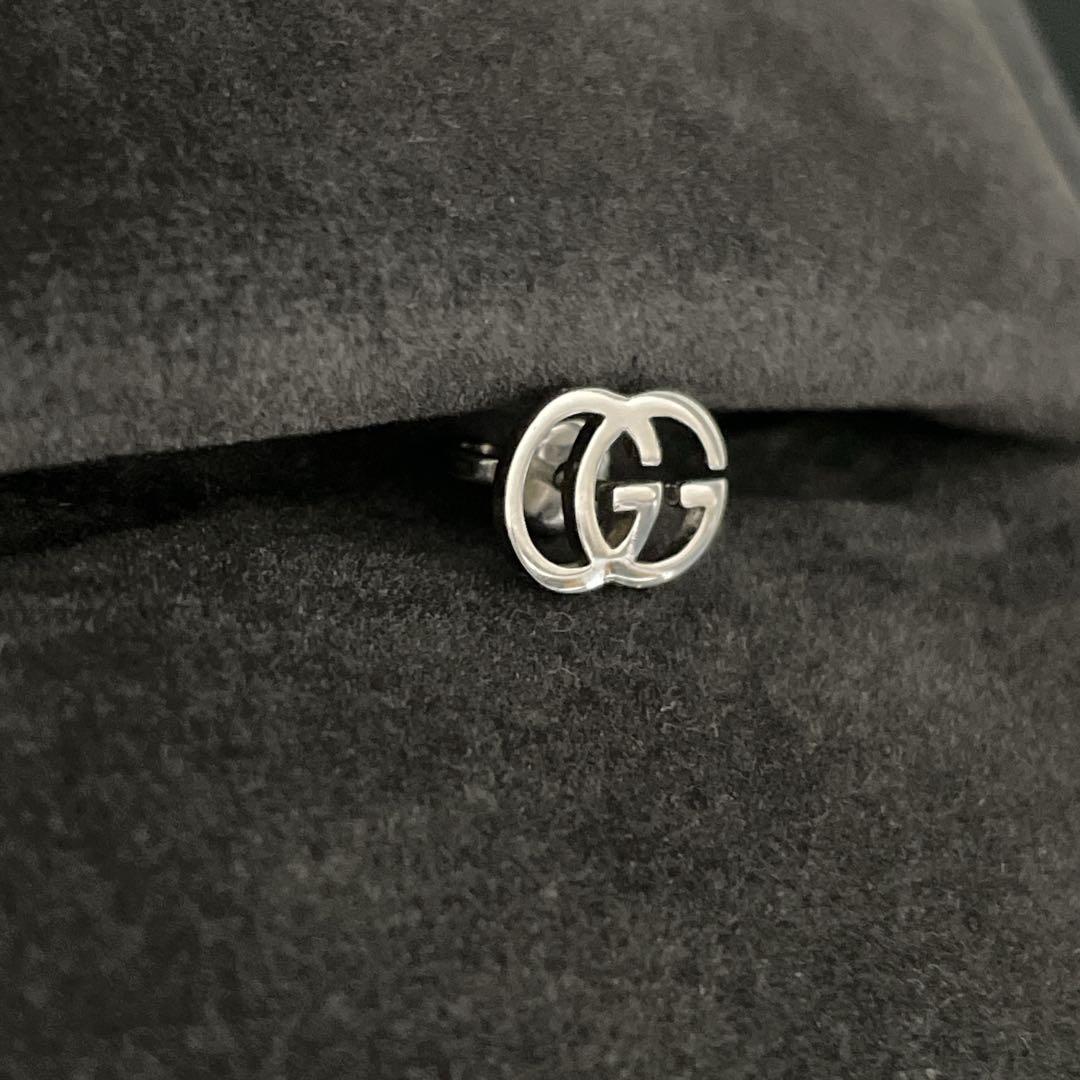 良品　GUCCI グッチGGロゴ シルバー ピアス 片耳用　男女兼用