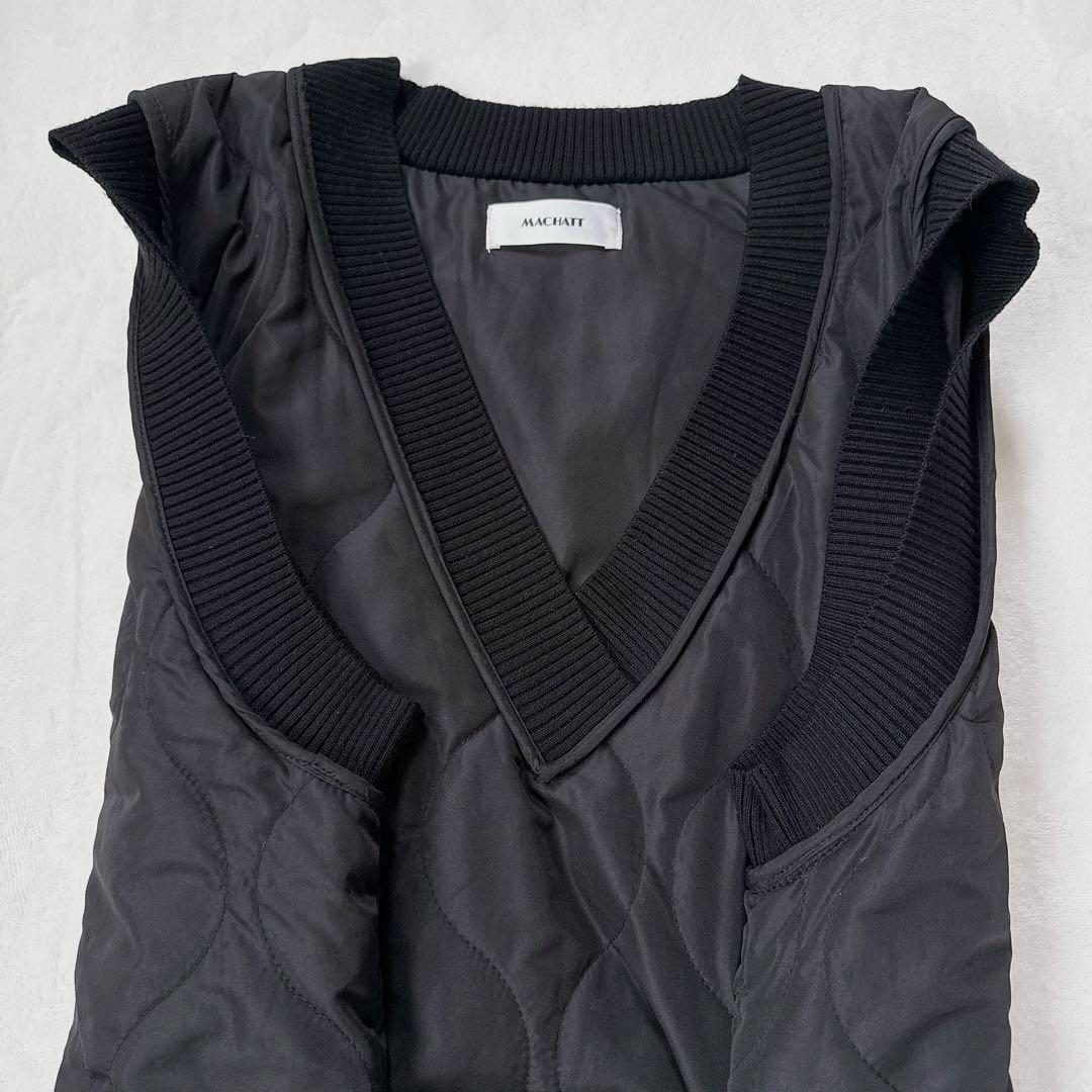 【完売品】machatt マチャット キルティング ベスト ブラック Vネック
