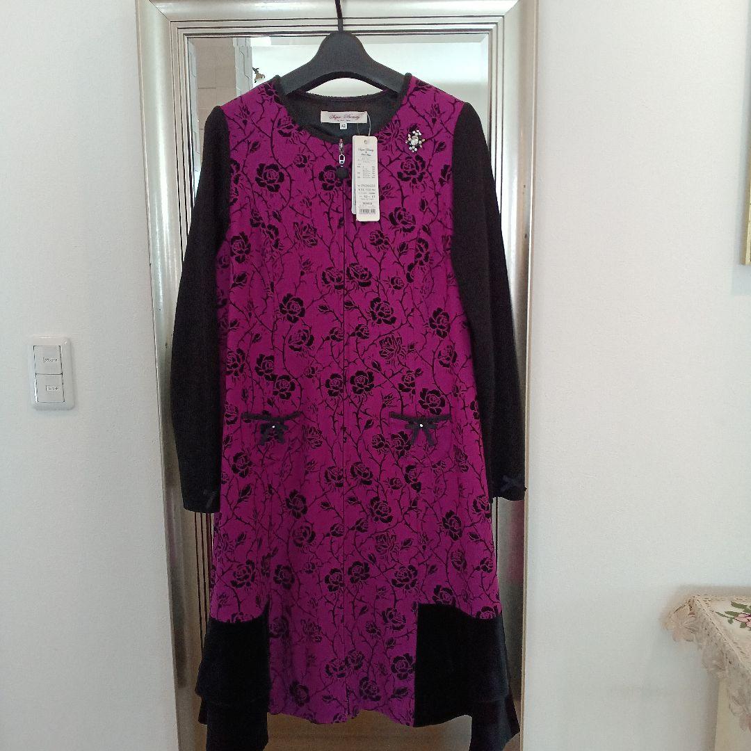 今季スーパービューティー花柄長袖ワンピース