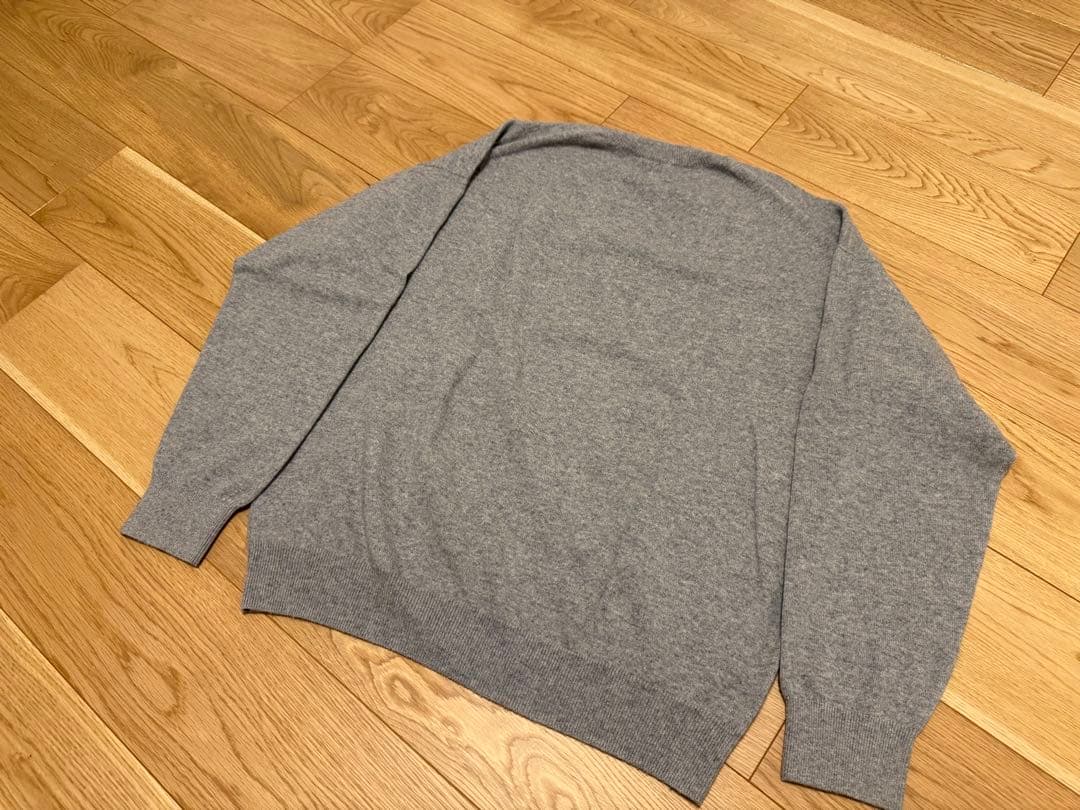 cash&barba モンゴリアンカシミヤエルボーパッチクルーネック 2 グレー