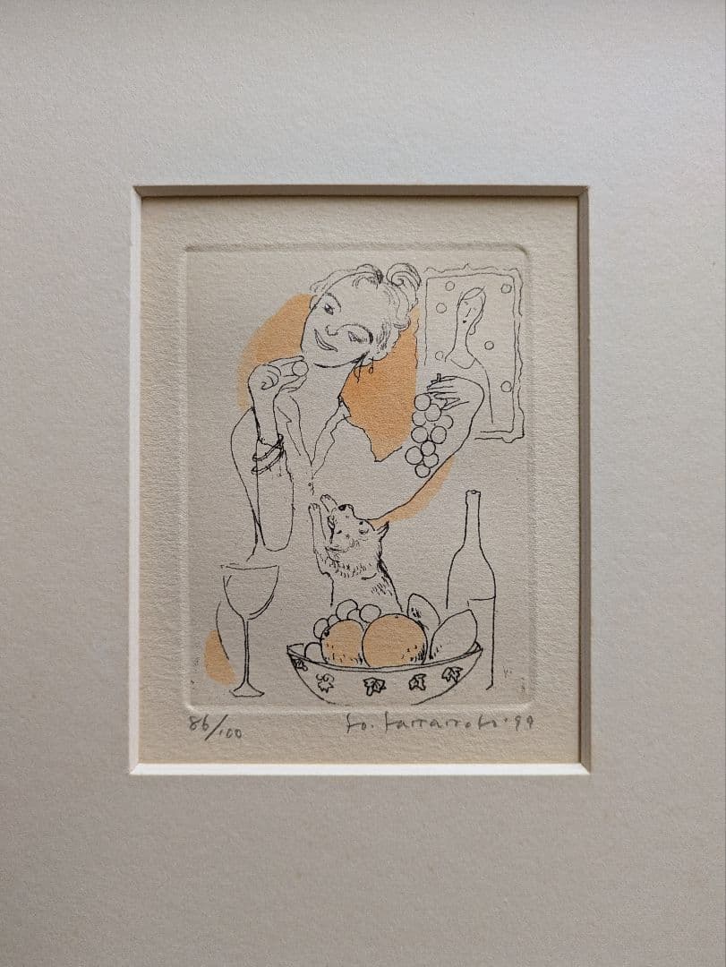 revi様用 Y・Y山本容子さんの手彩色銅版画 untitled ル―カス