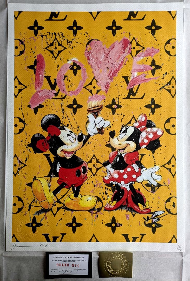 【額装セット】【DEATH NYC】Micky ＆ Minnie’s Love
