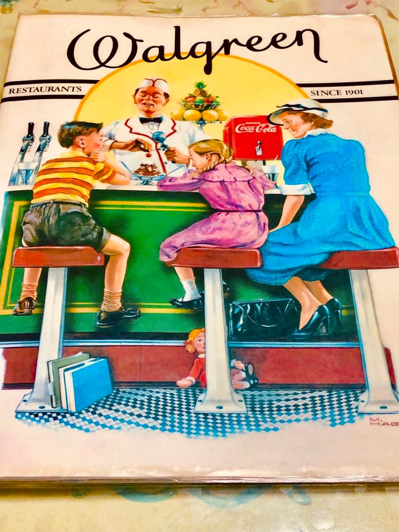 激レア！本物コカ・コーラ＊ダイナーレストランメニューWalgreen ビンテージ