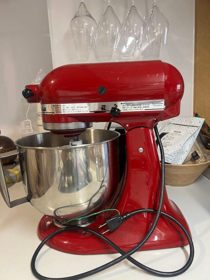 キッチンエイド Kitchenaid　9KSM95　赤色　中古品