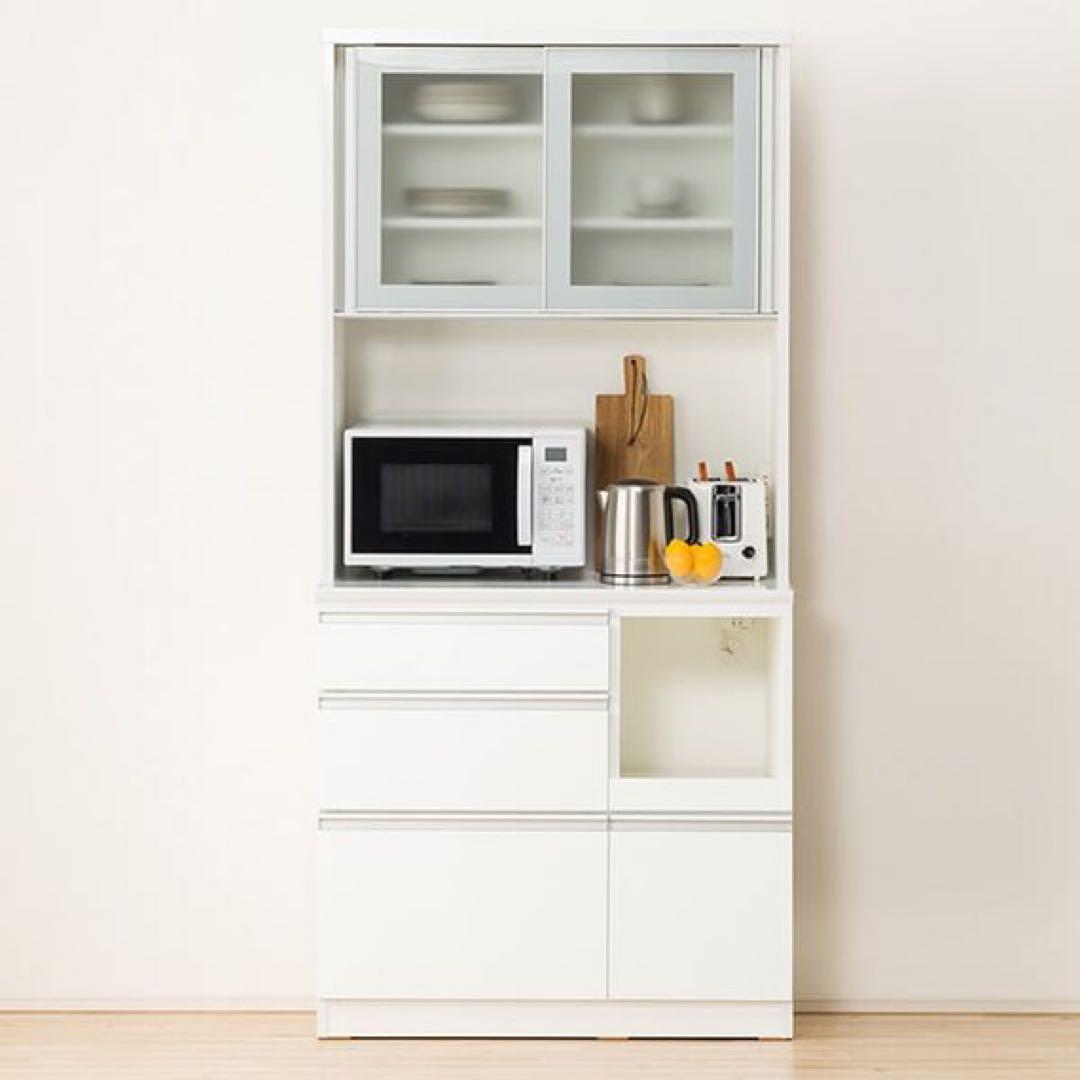 ニトリ　キッチンボード　レジューム 90AG-S WH/90QL-R WH