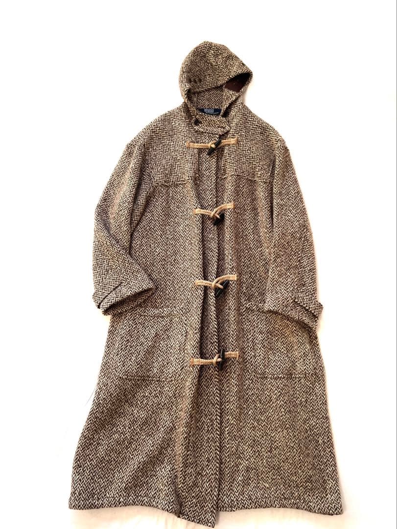 90sラルフローレン マキシ丈ダッフルコート ニット オーバーサイズ