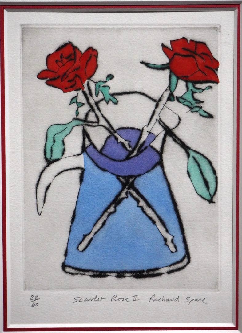 真作■リチャードスペア 版画 Scarlet Rose II■絵画 アイズピリ