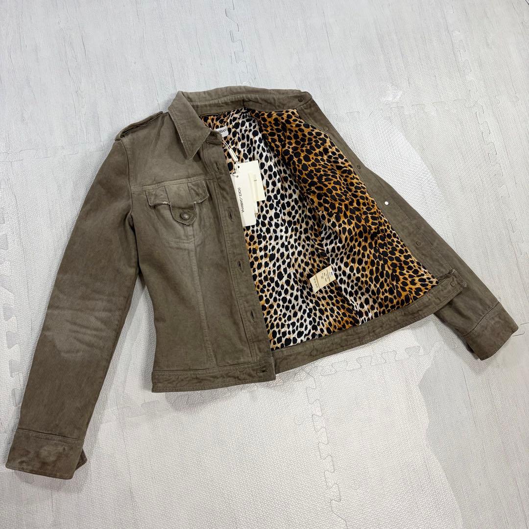 新品未使用 タグ付 ドルチェ&ガッバーナ ヒョウ柄 デニム ジャケット 40