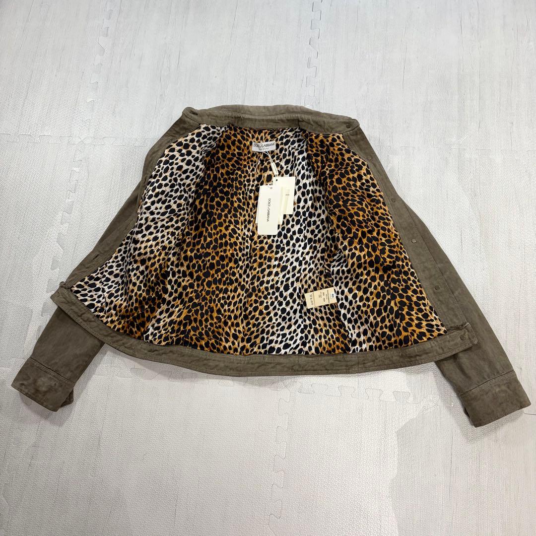 新品未使用 タグ付 ドルチェ&ガッバーナ ヒョウ柄 デニム ジャケット 40