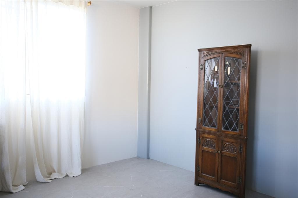 英国アンティーク木製ディスプレイキャビネット/食器棚/本棚/飾り棚(92-86)