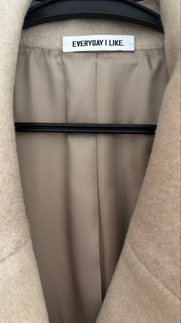 everyday I likeベージュ ダブルブレスト コート