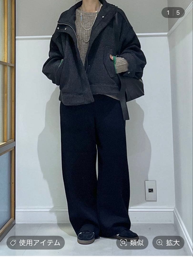 レプシィム　スライバーBIGブルゾン　モノトーンブラック