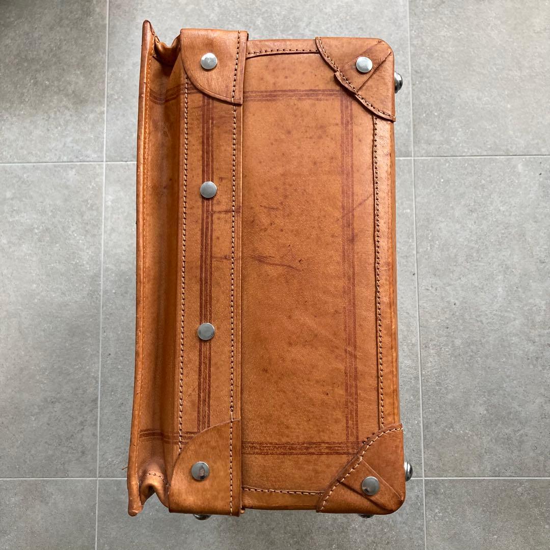 特大 ヴィンテージ 本皮 トランクケース 鍵付き レザートランク レトロ 古道具