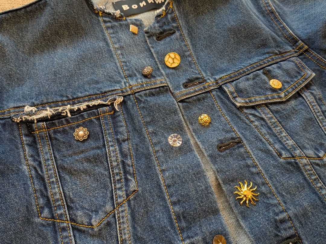 【美品】ボナム　チェンジボタンデニムジャケット　S