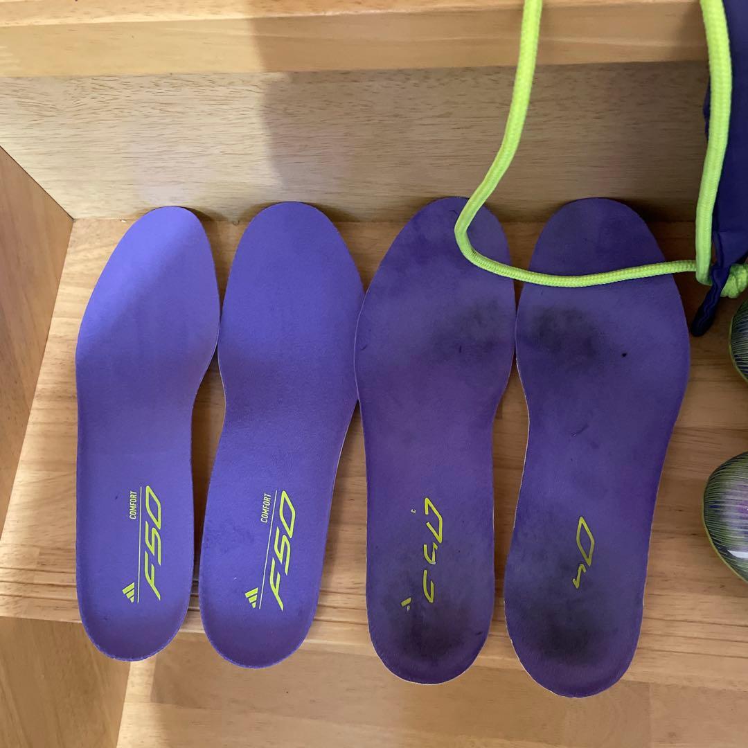 F50 サッカーシューズ 紫/緑 インソール付き　エリートHGAG