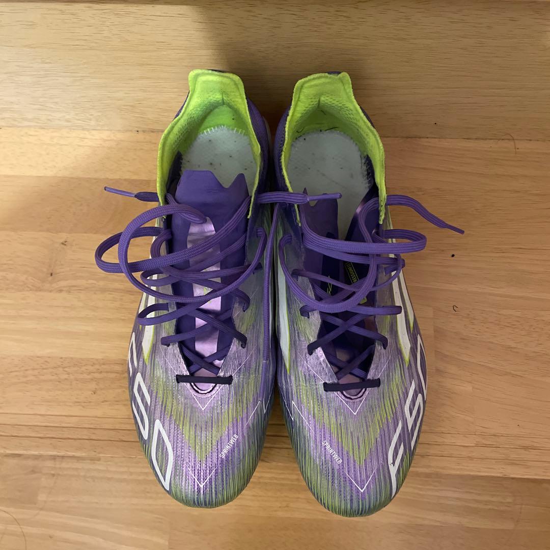 F50 サッカーシューズ 紫/緑 インソール付き　エリートHGAG