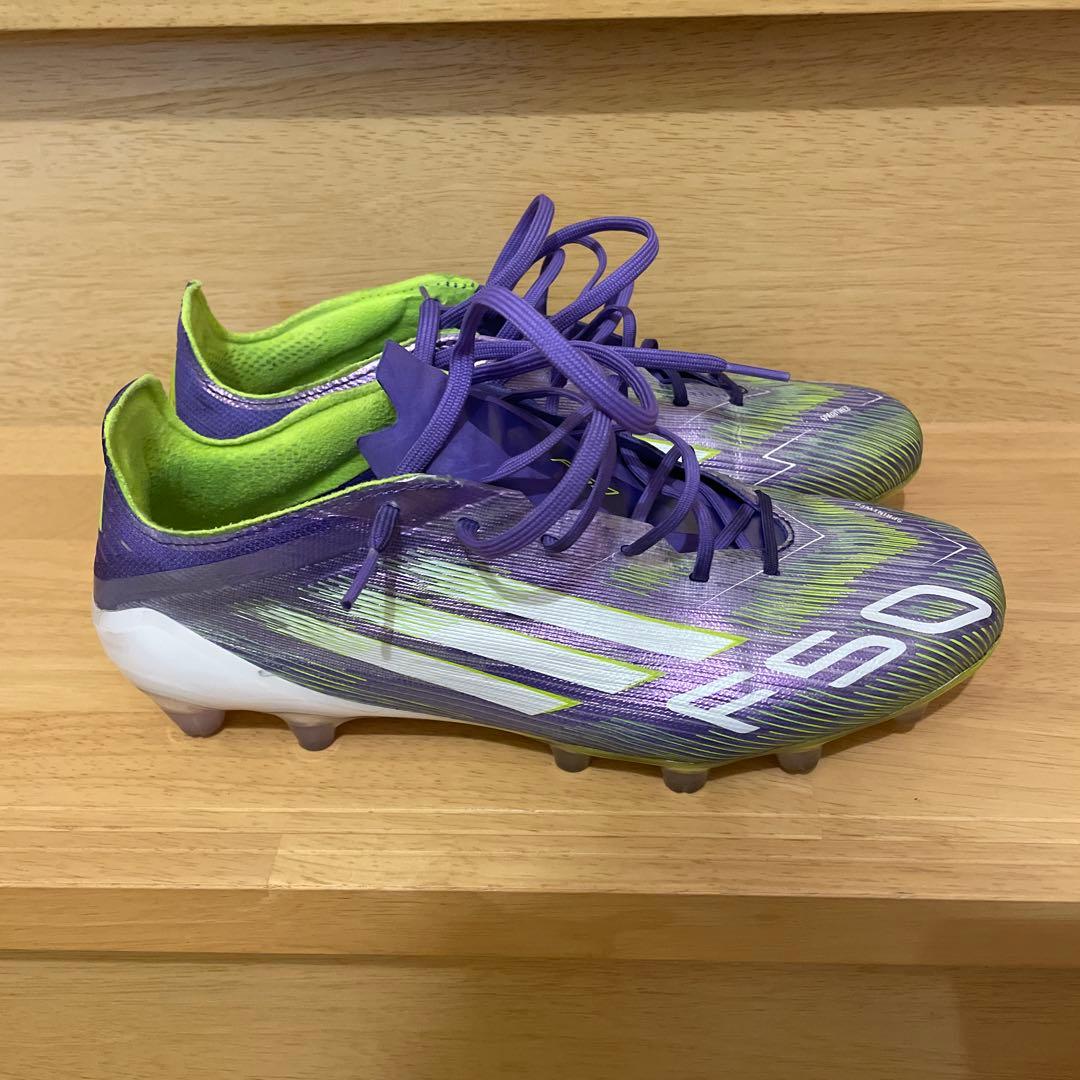 F50 サッカーシューズ 紫/緑 インソール付き　エリートHGAG