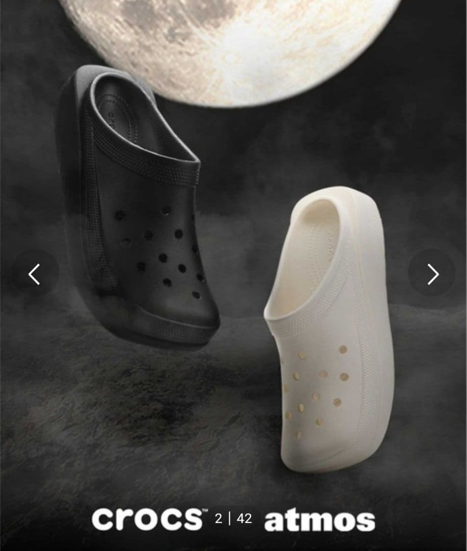 【着用数回】crocs atmos　ブラック　スクエアトゥ