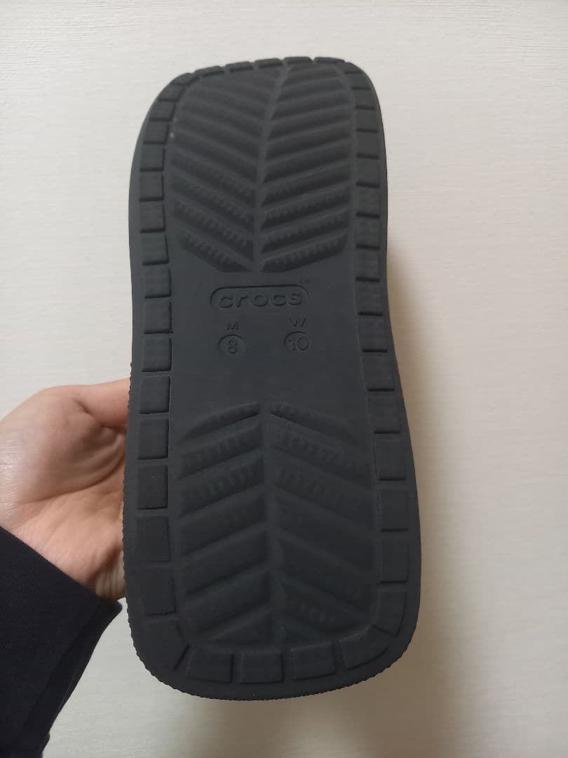 【着用数回】crocs atmos　ブラック　スクエアトゥ