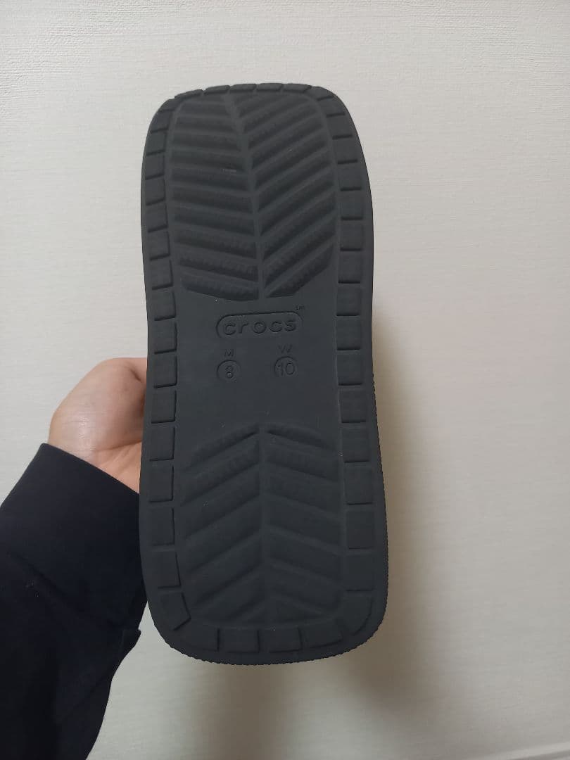 【着用数回】crocs atmos　ブラック　スクエアトゥ