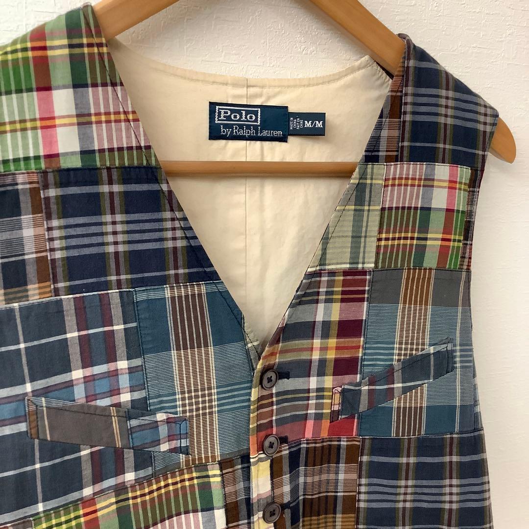 ラルフローレン　パッチワークベスト　ポロカントリー　RRL Mサイズ　美品