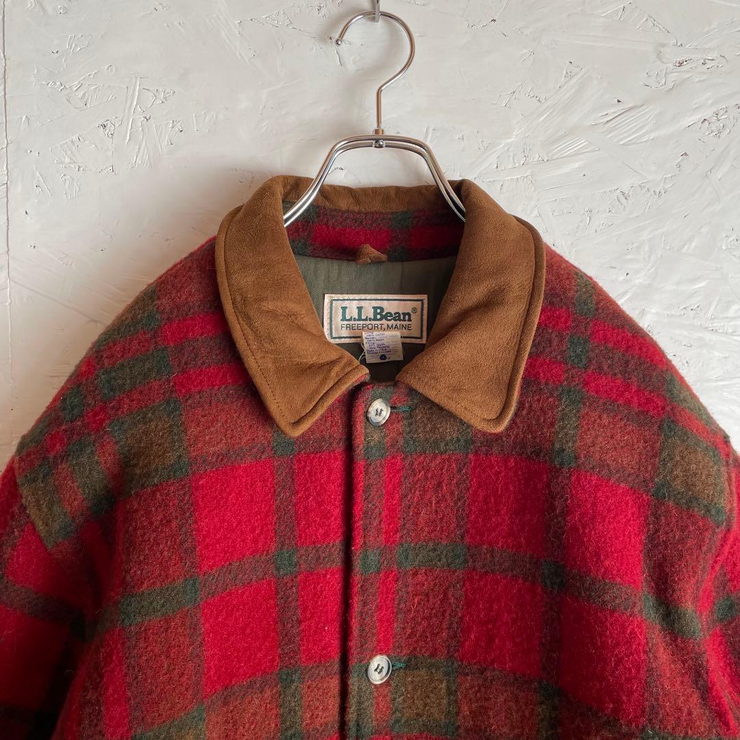 80's 古着 US製 Vintage『L.L.Bean』襟切替チェックブルゾン