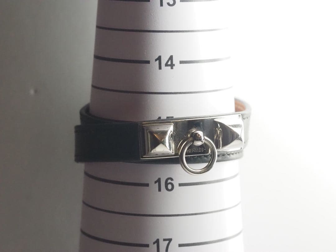 エルメス　リヴァル ドゥブルトゥール ブレスレット　シルバー×ブラック 付属品有