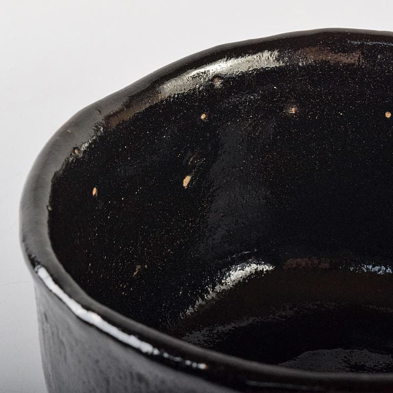 楽吉左衛門　十代旦入造　黒楽茶碗　銘「千鶴」　碌々斎極め箱　D　R7892