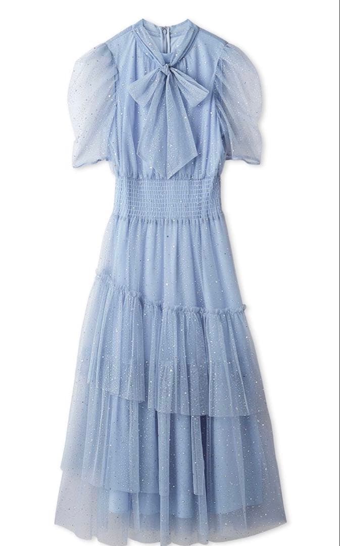 FURFUR ハーフスリーブラメチュールドレス