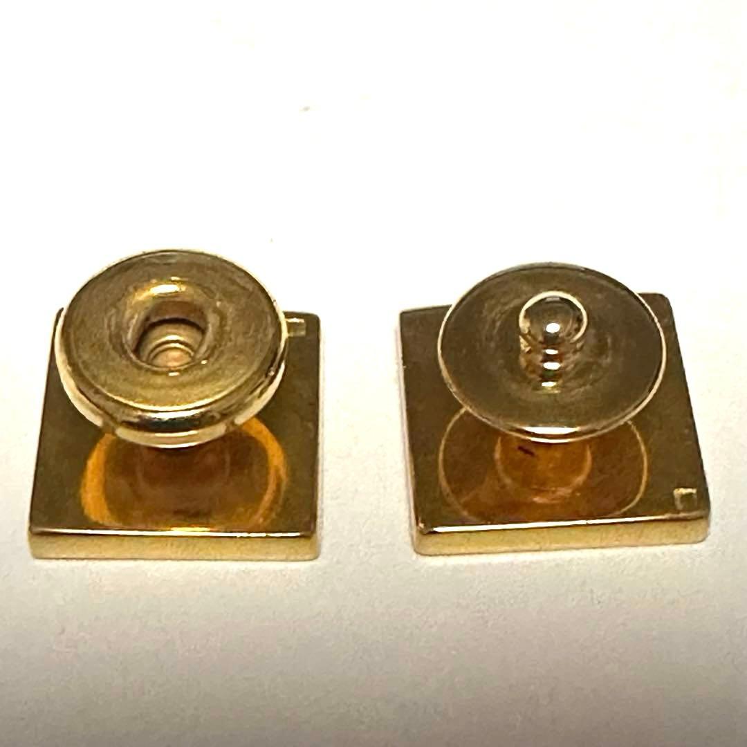 エルメス　HERMES　カフスボタン 　カフリンクス　リザード　グリーン　メタル