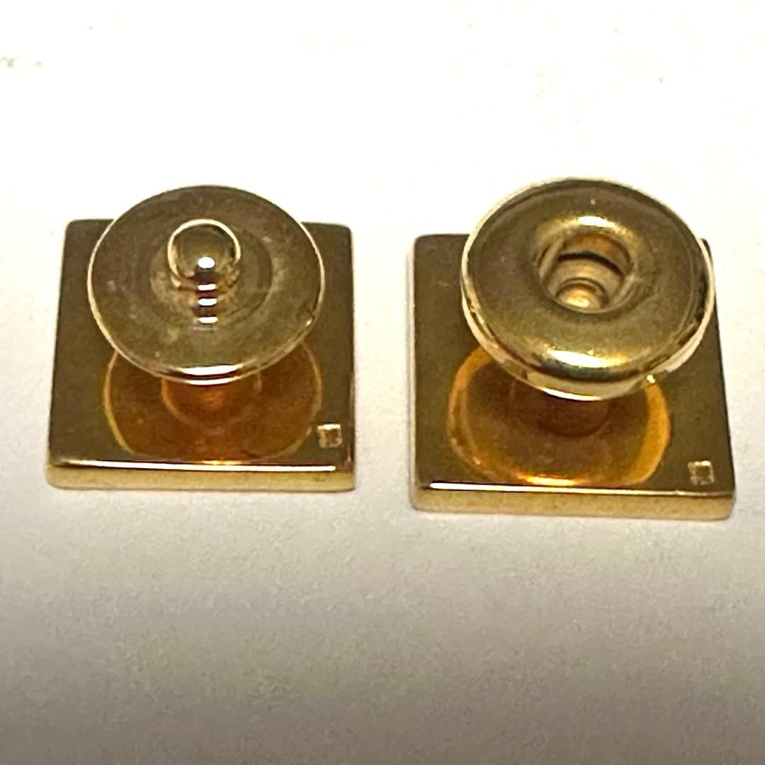 エルメス　HERMES　カフスボタン 　カフリンクス　リザード　グリーン　メタル