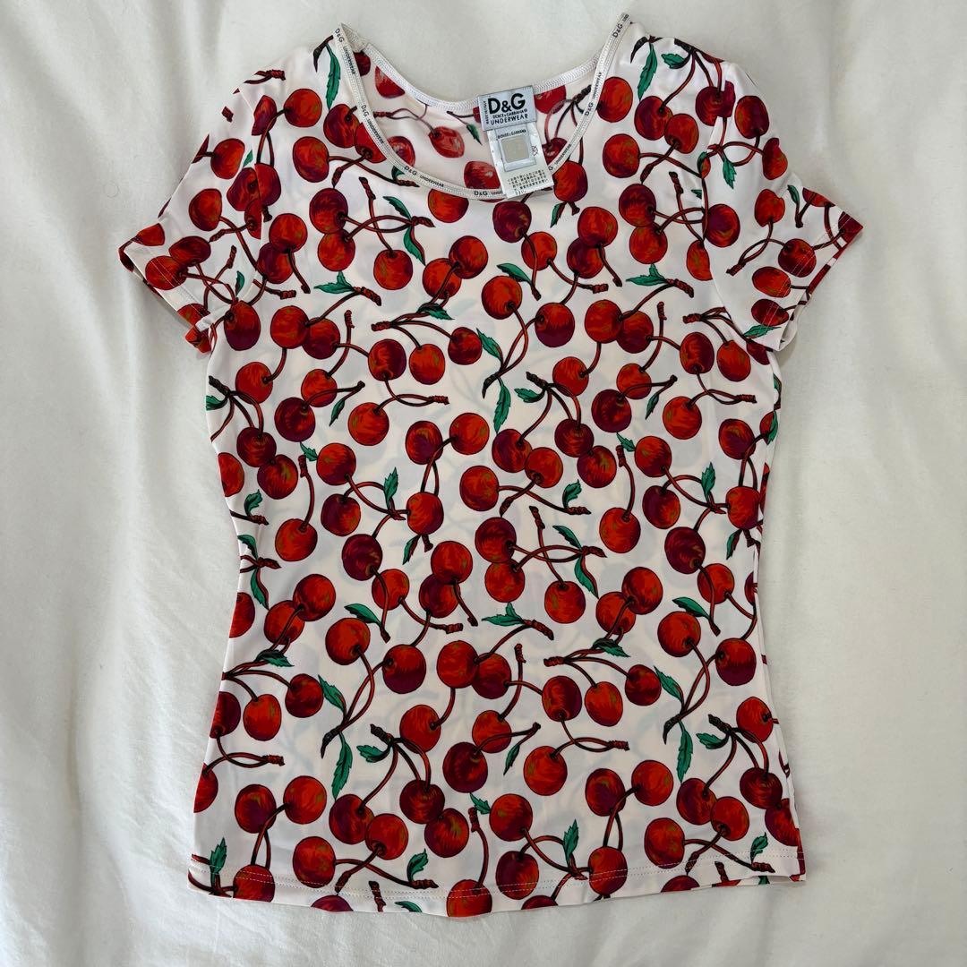 D&G Underwear チェリー柄 Tシャツ