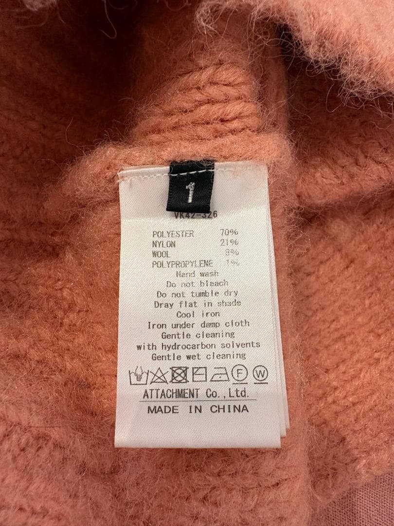 【 VEIN 】SHAGGY KNIT DS JACKET-PINK