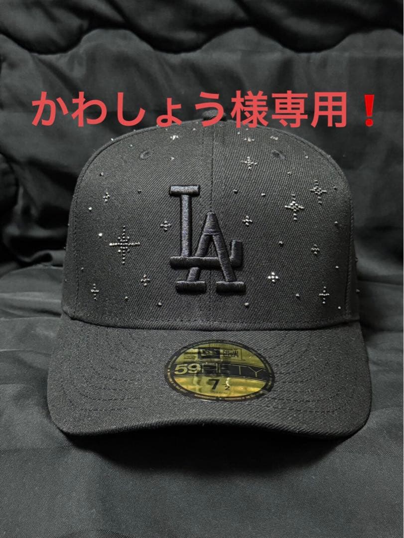 LAロゴ ブラックベースボールキャップ