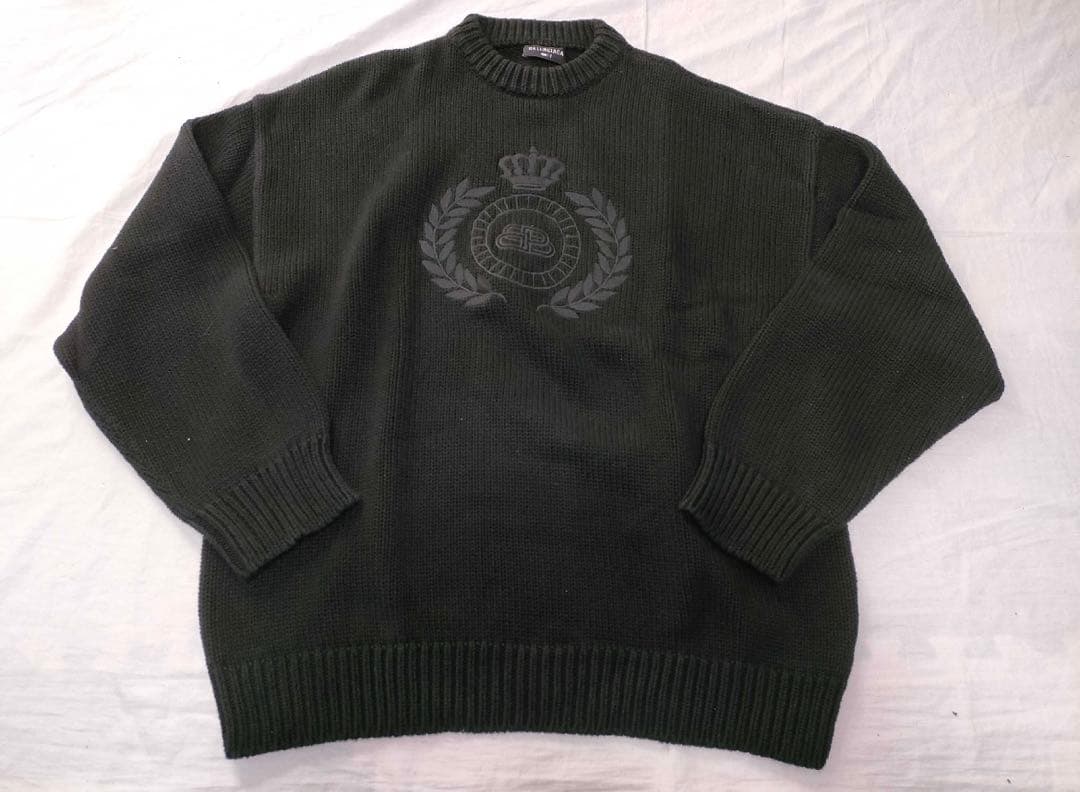 BALENCIAGA バレンシアガ BB 刺繍 ニット メンズ トップス 希少S