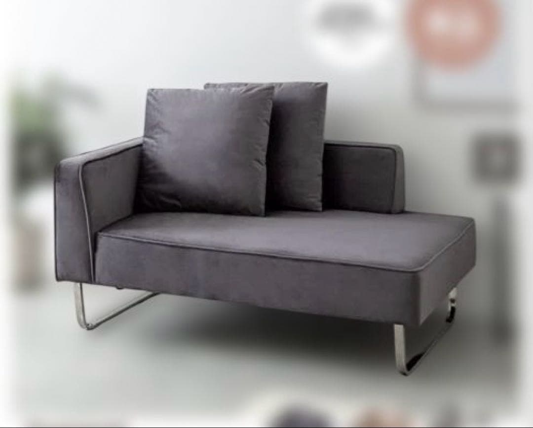 【本日2/9までの限定出品】グレー ベルベットソファ 2人掛け