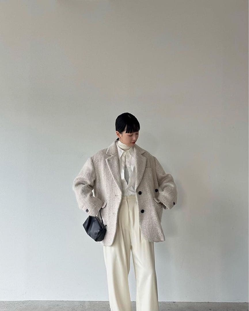 MIX SHAGGY OVER TAILORED JACKET　CLANE