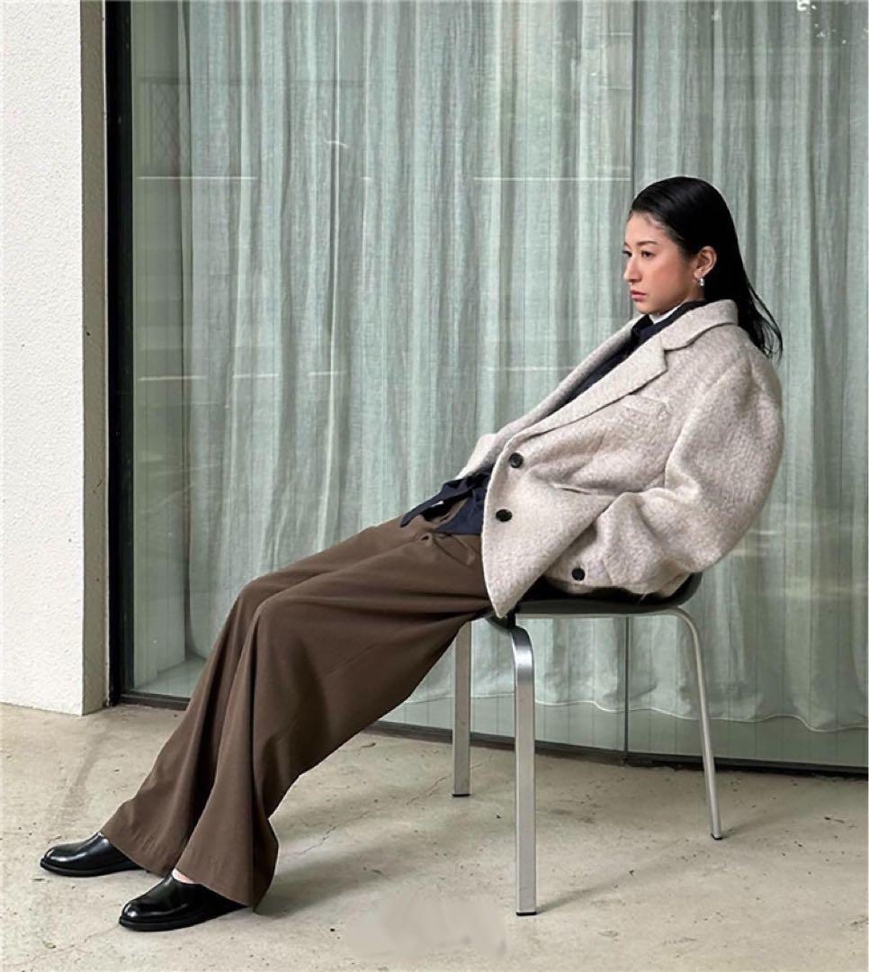 MIX SHAGGY OVER TAILORED JACKET　CLANE