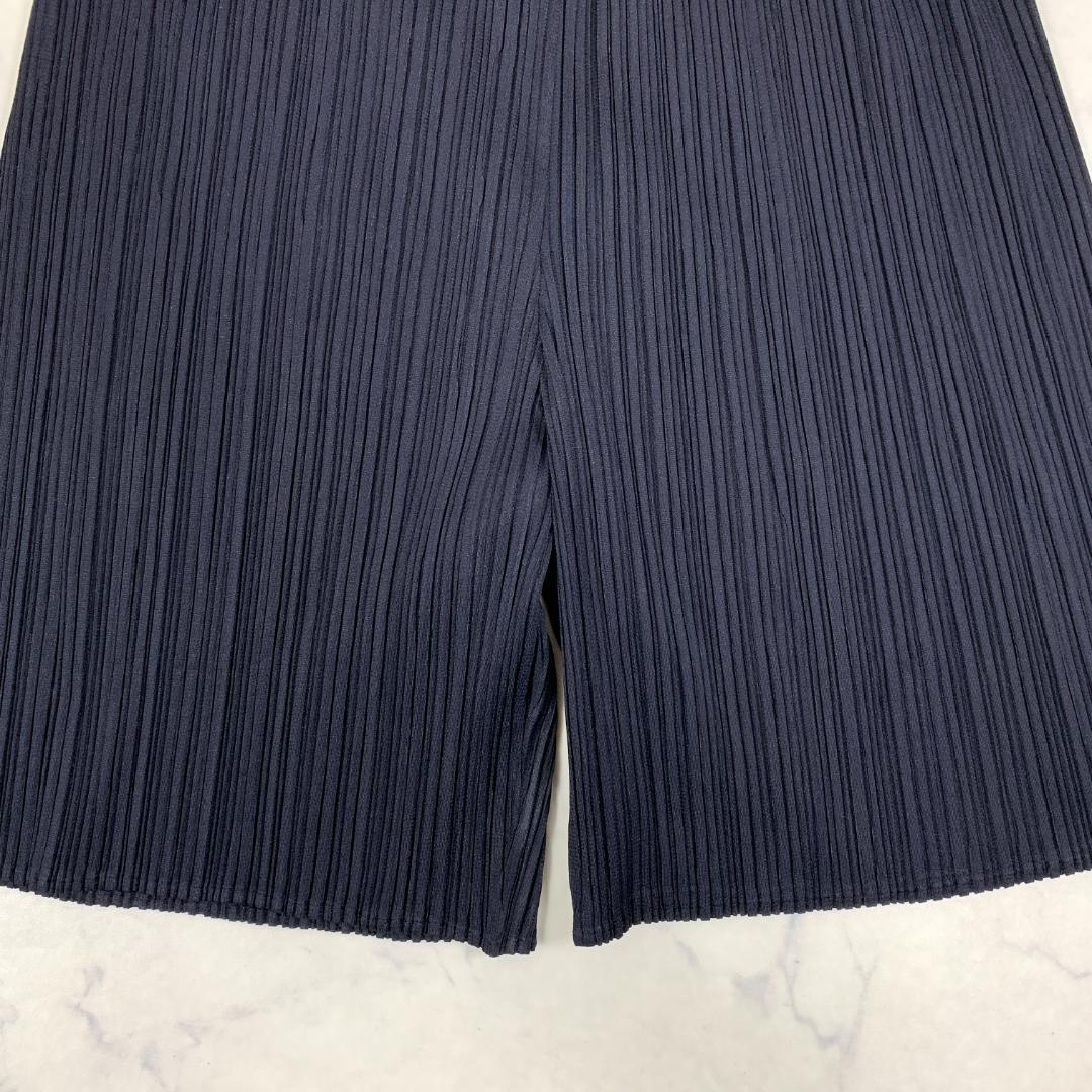 LA5413 イッセイ ミヤケ プリーツ ハーフパンツ ネイビー M