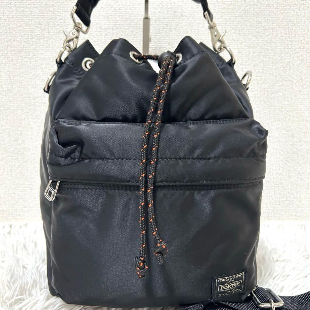 【極美品✨完売品/バルーンサック】ポーター　2way ショルダーバッグ　黒　巾着
