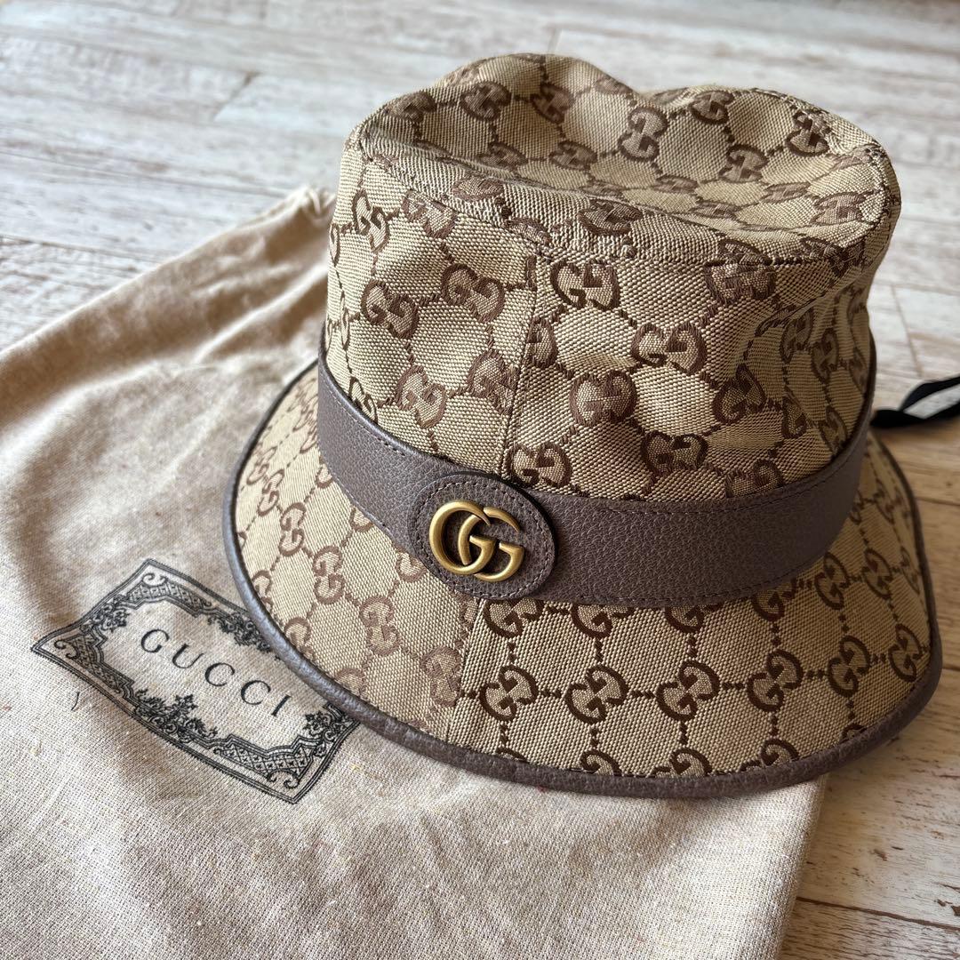 極美品　値下げ可　GUCCI GGモノグラム バケットハット