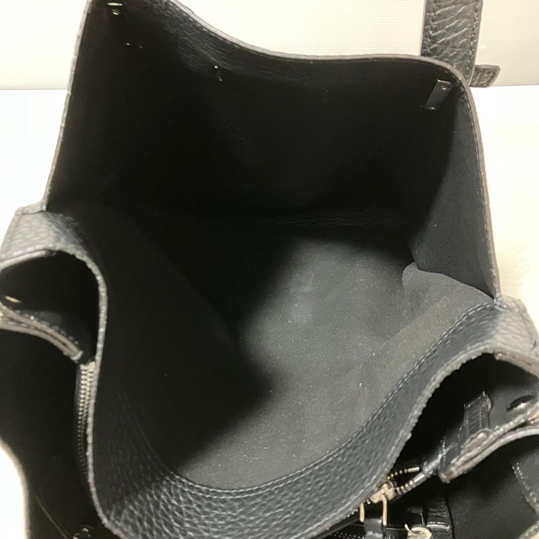 大容量 FURLA ジョーヴェ トート ビジネス バッグ A4 シボ革 黒