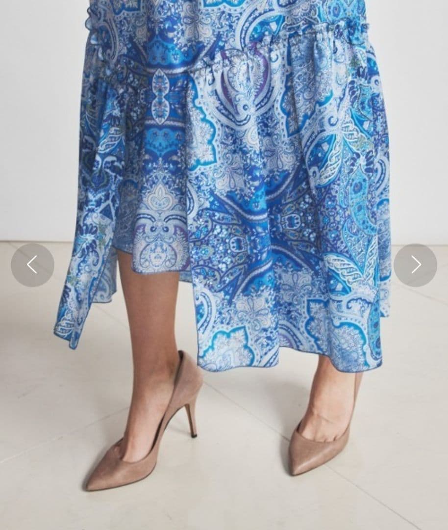 web限定 コルコバード Polyester Chiffon シャーリングドレス