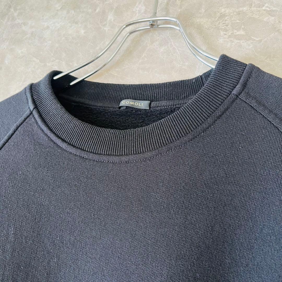 25AW COMOLI コットン裏毛クルーネック ブラック 4