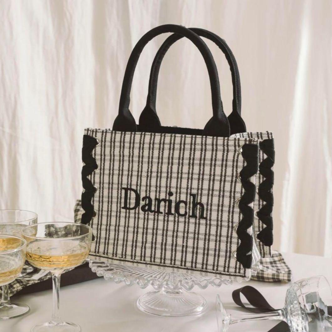 Darich 白黒 チェック トートバッグ ノベルティ