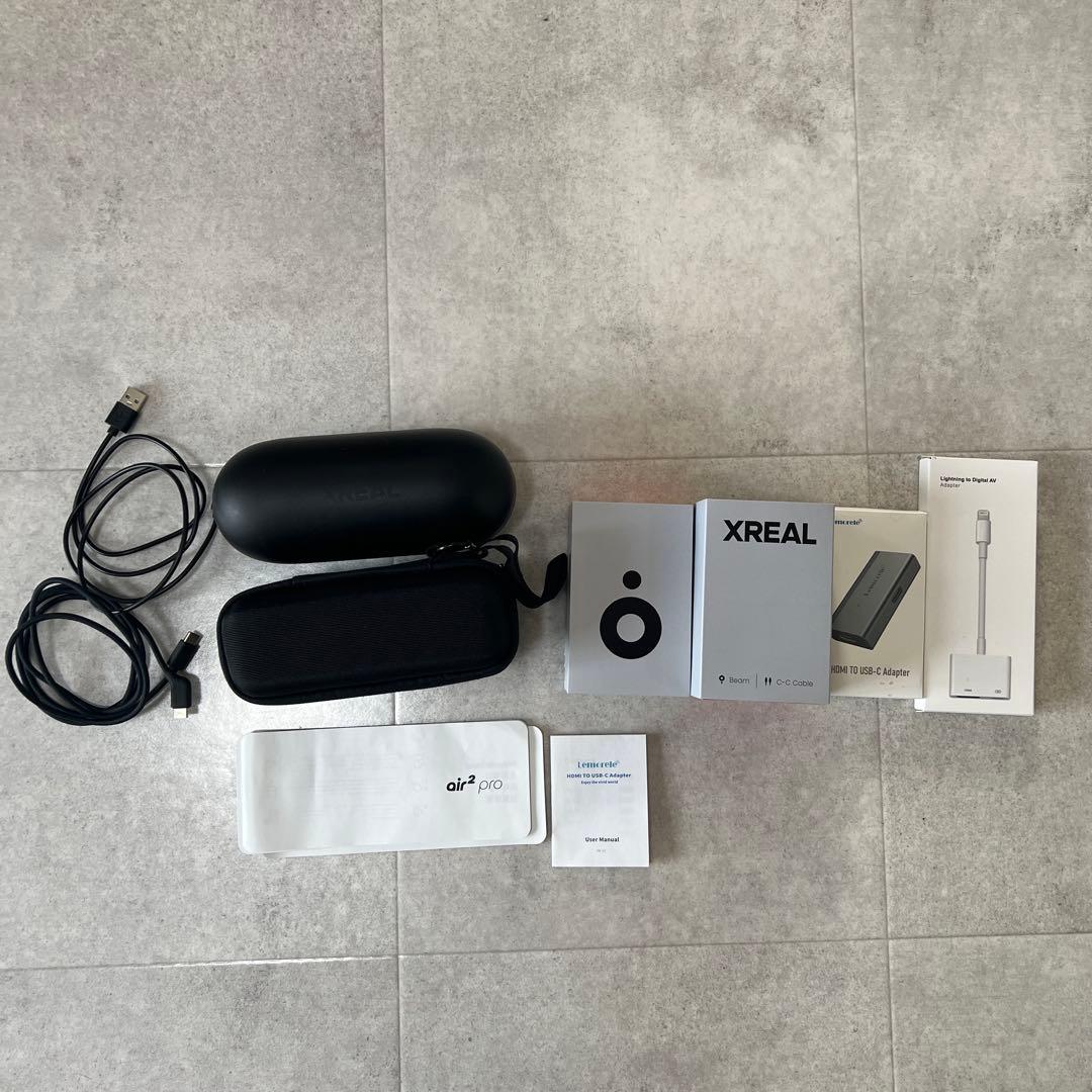 XREAL ブラック眼鏡 クリップ式レンズ付き　ａｉｒ２pro