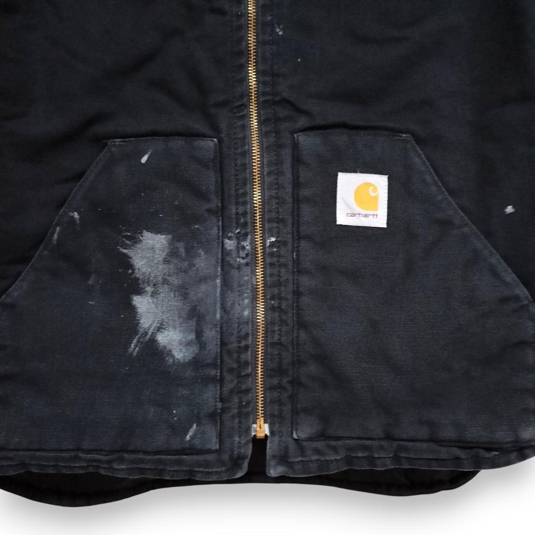 Carhartt WIP ダックベスト 黒 L ペンキ飛び ボロ グランジ
